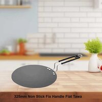 325mm Non Stick Fix Handle Flat Tawa - Color: Black