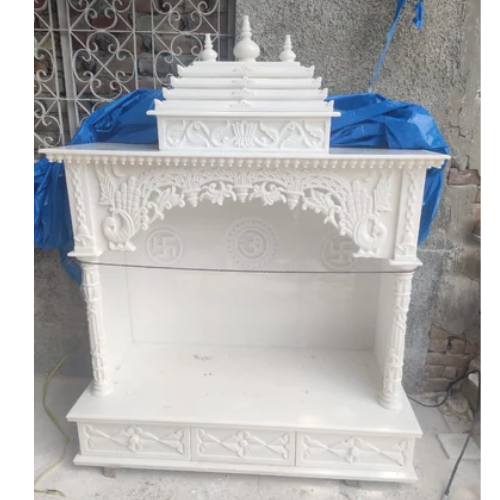 Carved Pure White Marble Temple