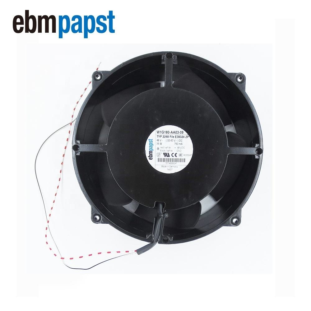 ebmpapst W1G180-AA03-09 TYP 2248 48V DC 750MA 36W 180mm 1750RPM 640m3/h Ball Bearing Axial Cooling Fan
