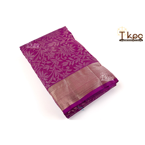 Purple Pure Kanjivaram Handloom Silk Saree - Design: Premium