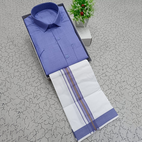 Voilet Cotton Shirt With Dhoti - Feature: Washable
