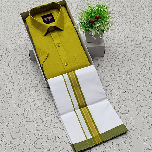 Fancy Cotton Shirt With Dhoti - Feature: Washable