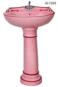 Sink With Pedestal - Color: Pink