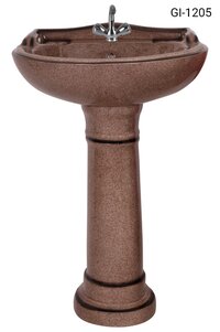 Porcelain Pedestal Sink - Color: Brown