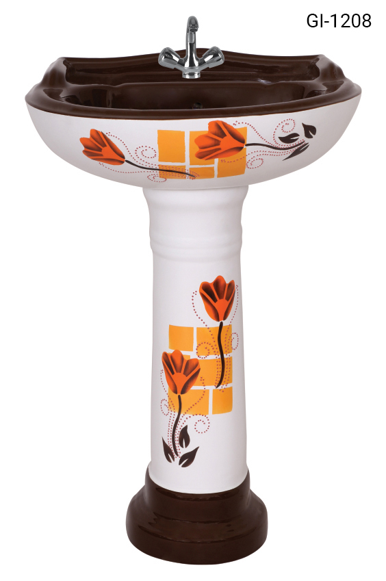 One piece basin with stand