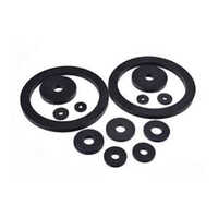 Neoprene Rubber Washer - Rubber Material, Various Sizes Available, Black Color | High Quality, Plain Surface Finish For Industrial Usage