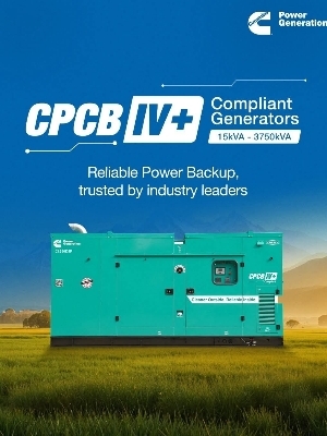 30 Kva 3 Ph Sudhir Cummins Cpcb-Iv + Compliance Genset - Color: Green
