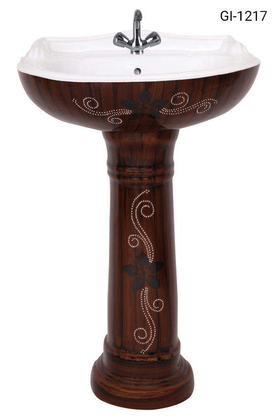 Ceramic basin with pedestal