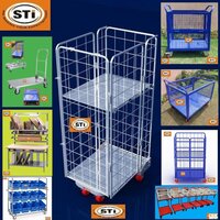 Blue Three Tray Trolley - Attributes: Strong