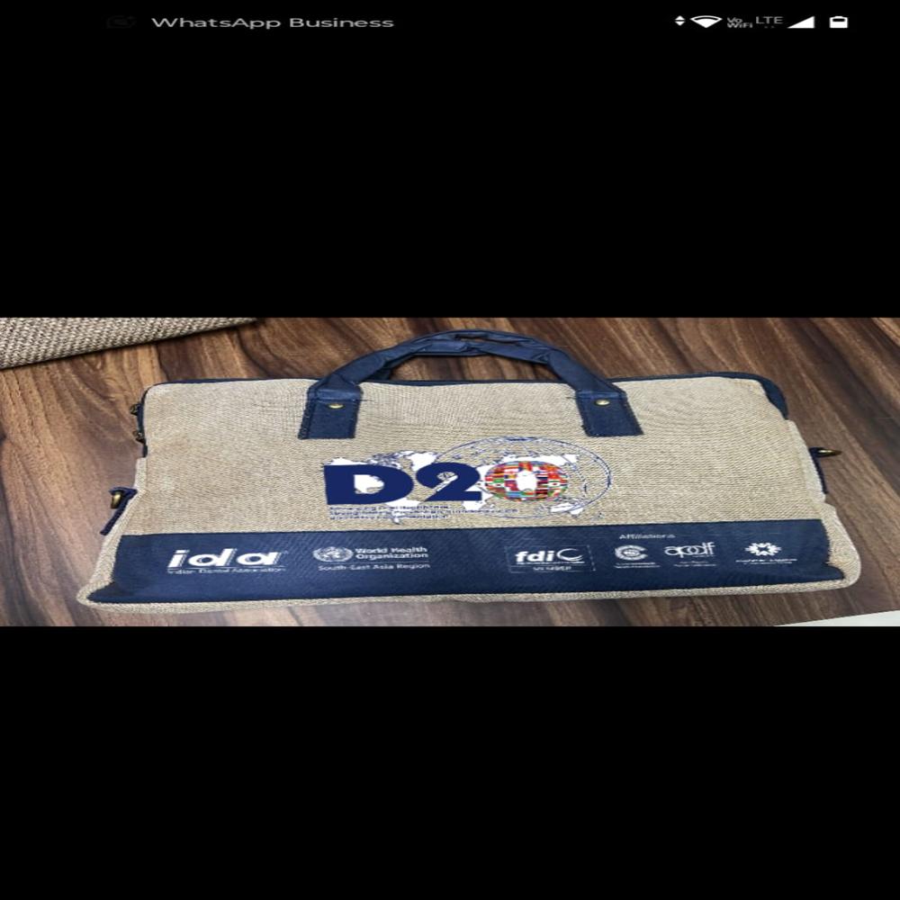 Promotional Jute Bag - 20x16 Inches Tan & Brown | Customized Design, Light Weight, Versatile Usage