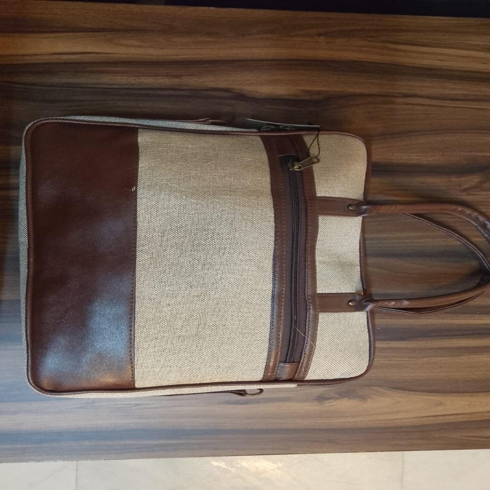 Promotional Jute Bag - 20x16 Inches Tan & Brown | Customized Design, Light Weight, Versatile Usage