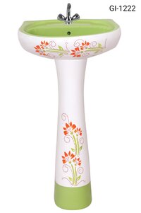 Basin With Pedestal Stand - Color: White