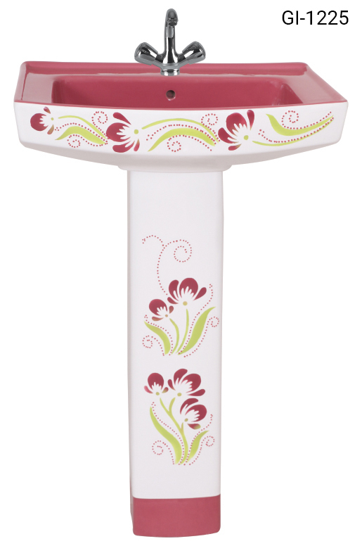 Porcelain pedestal basin