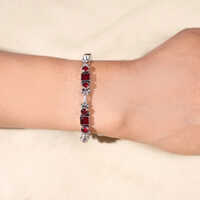 Crystal Red Color Light White Silver Plated Bracelet Beautiful Gift For Women And Girls - Feature: Fashion