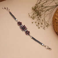Beautiful Silver Replica Bracelet Red Garnet Color Bracelet For Women Daily Wear - Feature: Fashion