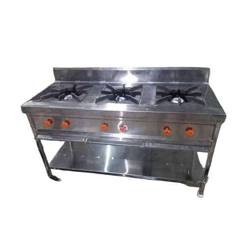 3 Burner Stainless Steel Bhatti - Gas Type: L.P. Gas