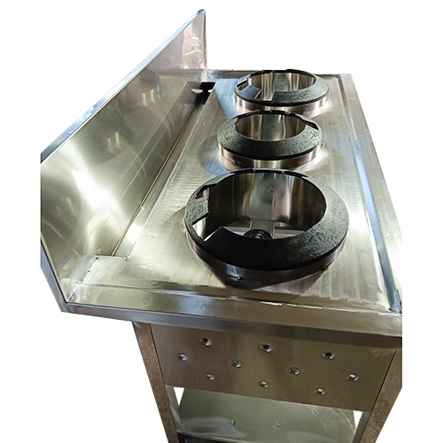 Stainless Steel Three Burner Gas Range - Ignition Type: Manual