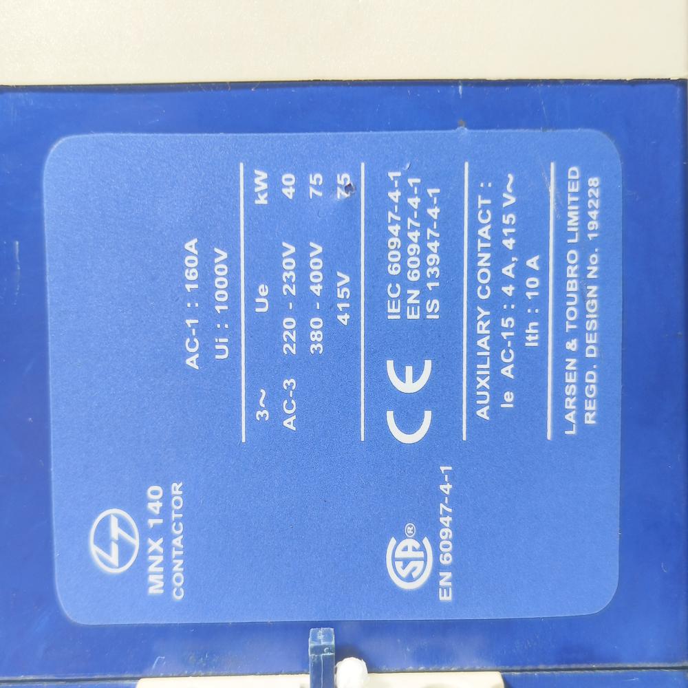 L&T MNX140 MAGNETIC CONTACTOR