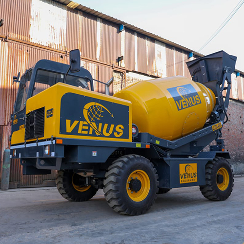 Self Loading Concrete Mixer - Color: Yellow