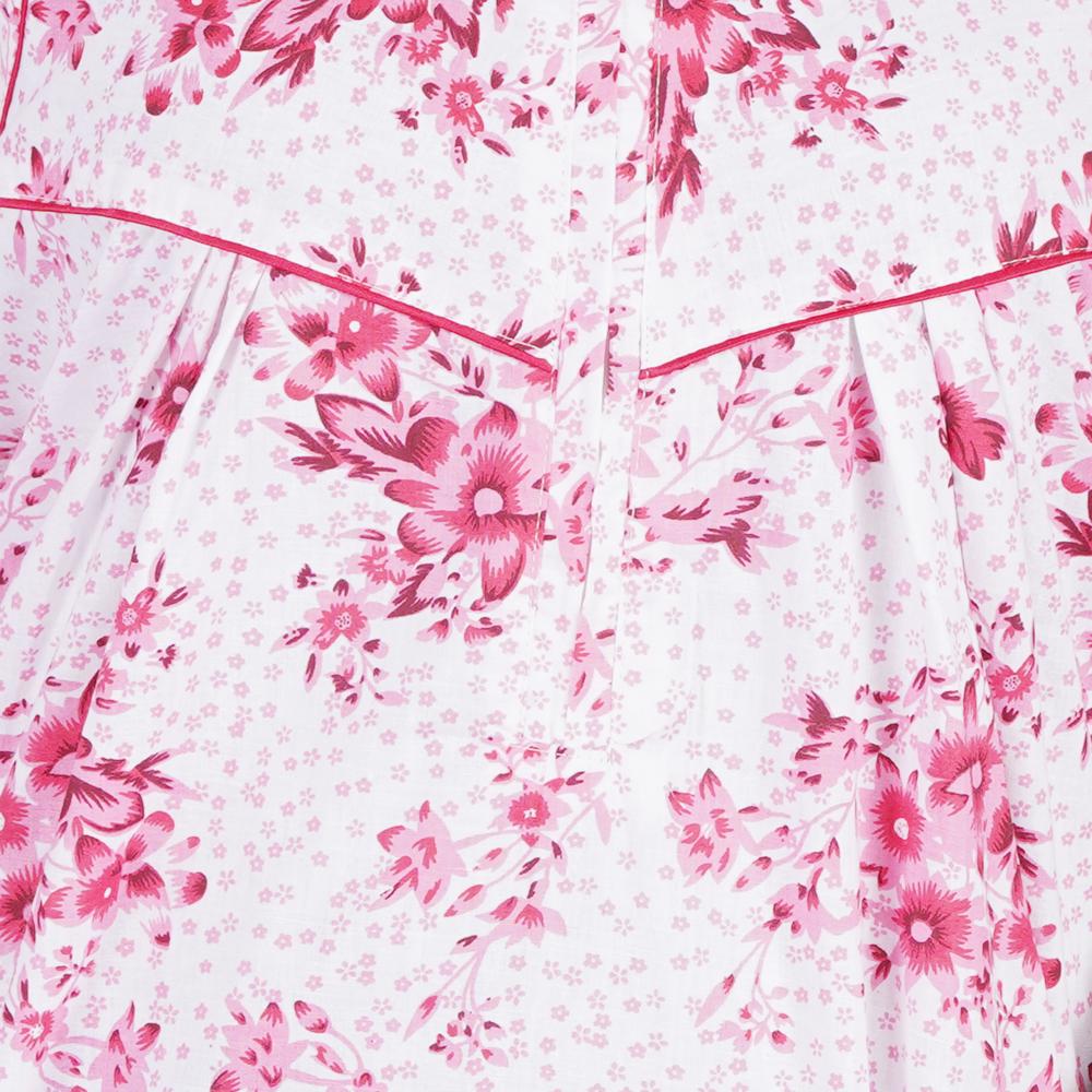 3XL Ladies Printed Pure White Cotton Nighty