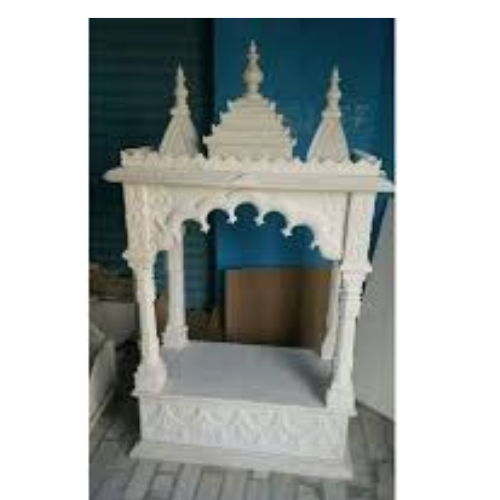 Carved White Makrana Marble Temple