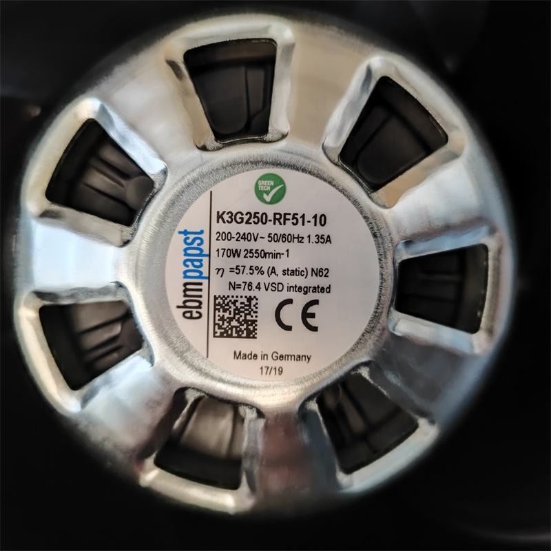 ebmpapst K3G250-RF51-10 200V ~240V AC 1.35A 170W 2550RPM EC Module Bracket Siemens Servo Spindle Motor Centrifugal Cooling Fan