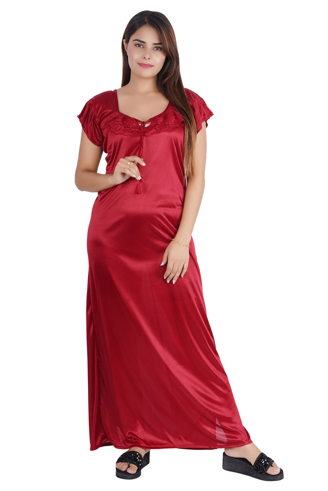 Ladies Plain Satin Nighty