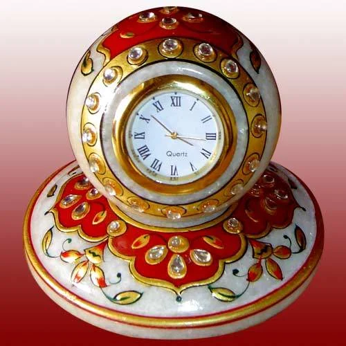 Marble Table Clock - Color: Multicolor