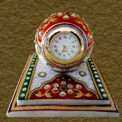 Marble Table Clock - Color: Multicolor
