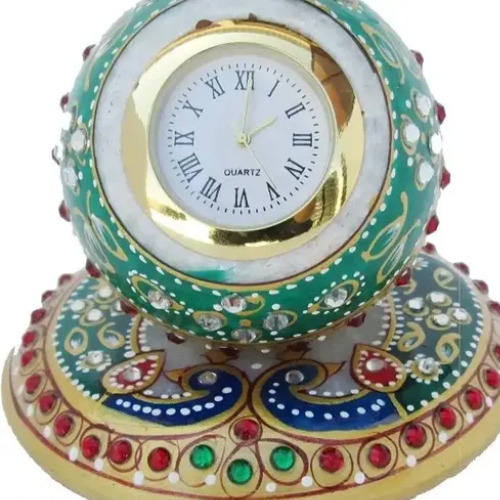 Marble Table Clock - Color: Multicolor