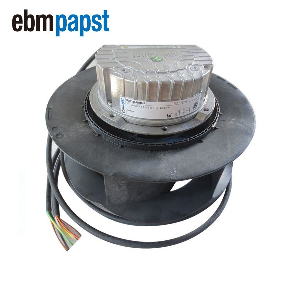 ebmpapst R3G280-RR10-P1 110V DC 2600RPM 4.3A 475W 280mm Traffic Track Photovoltaic PV Inverter Centrifugal Cabinet Cooling Fan