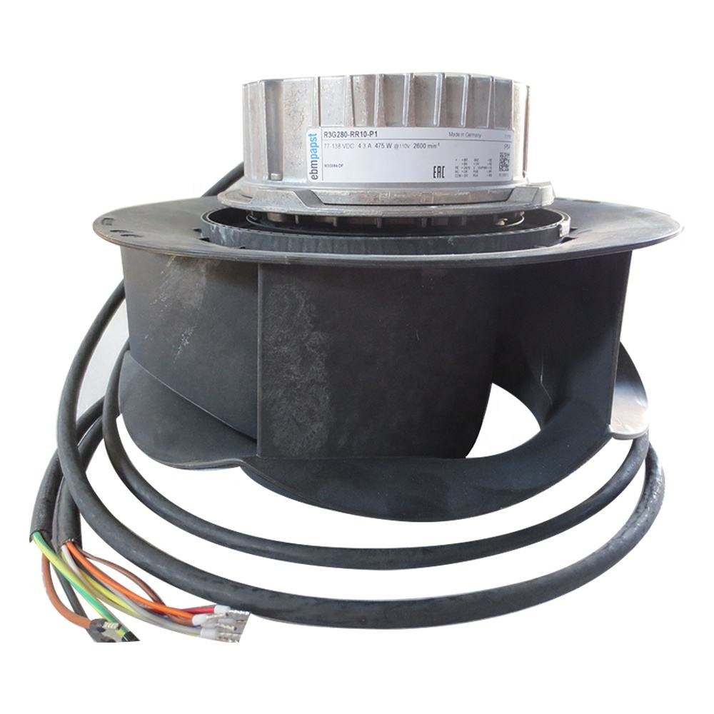 ebmpapst R3G280-RR10-P1 110V DC 2600RPM 4.3A 475W 280mm Traffic Track Photovoltaic PV Inverter Centrifugal Cabinet Cooling Fan
