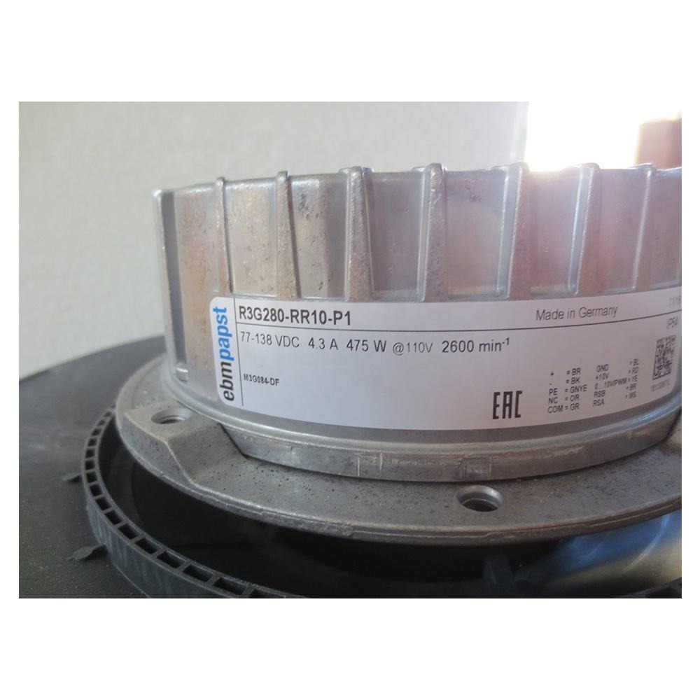 ebmpapst R3G280-RR10-P1 110V DC 2600RPM 4.3A 475W 280mm Traffic Track Photovoltaic PV Inverter Centrifugal Cabinet Cooling Fan