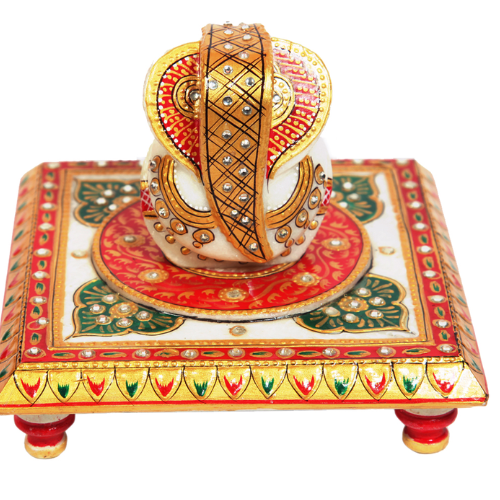 Handmade Marble Ganesh Chowki