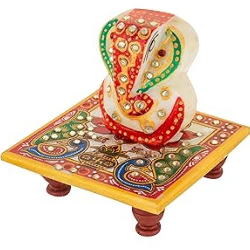 Handmade Marble Ganesh Chowki