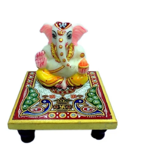 Handmade Marble Ganesh Chowki