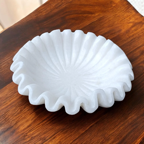 White Marble Decorative Bowl - Hardness: High