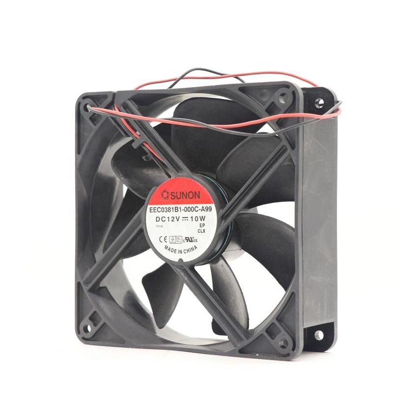 Sunon Eec0381b1-000c-a99 120x120x38mm 12v Dc 12cm 12038 10w 0.83a 3100rpm Power Supply Cabinet Ball Bearing Axial Cooling Fan - Color: Black