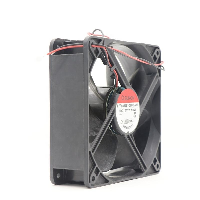 Sunon Eec0381b1-000c-a99 120x120x38mm 12v Dc 12cm 12038 10w 0.83a 3100rpm Power Supply Cabinet Ball Bearing Axial Cooling Fan - Color: Black