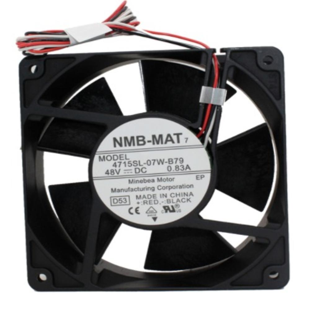 NMB 4715SL-07W-B79 48V DC 120X120X38mm 12038 12cm 39.84W 0.83A 201CFM 5100RPM Ball Bearing Inverter Cabinet Axial Cooling Fan