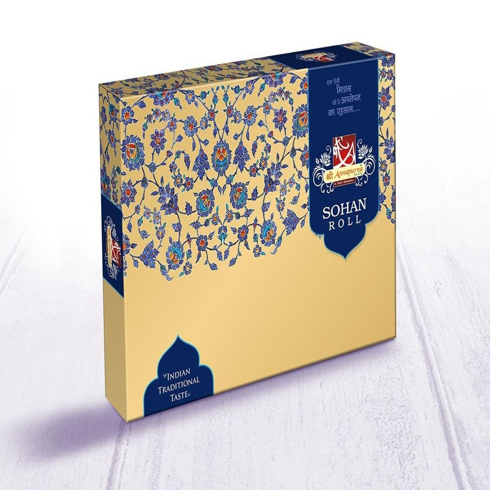 Sweet Box - Kraft Paper, Standard Size, Gold Foiling Finish | Uv Printed, Embossed Logo, Luxury Matte Or Glossy Options