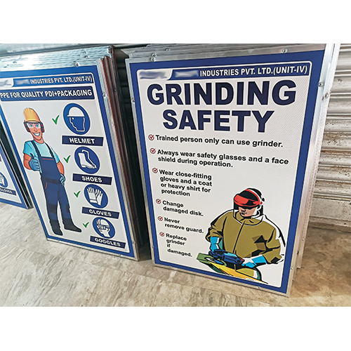 Customized Reflective Safety Display Board With Frame - Color: Blue