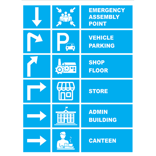 Direction Sign Board - Color: Blue