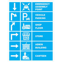 Direction Sign Board - Color: Blue