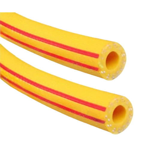 Air Hose Pipe - Rubber, Round Shape, Yellow | Durable, Flexible, Ideal for Industrial Use, 1-Year Warranty, Enhanced Visibility