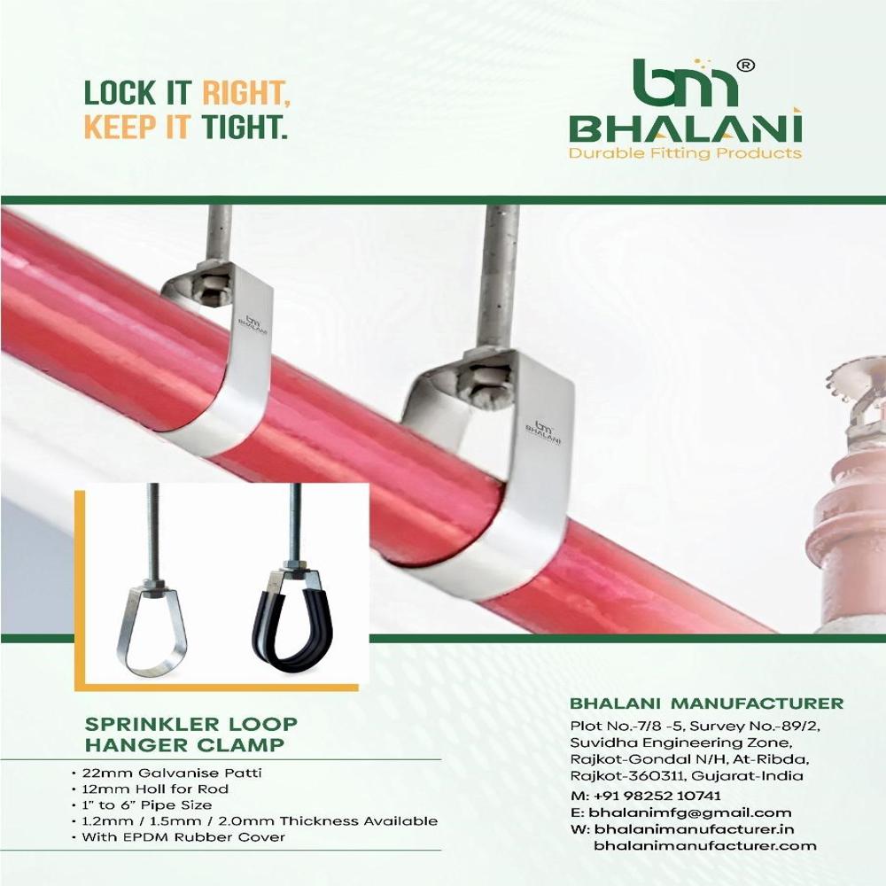 Galvanized Sprinkler Hanger Clamp - Color: Silver
