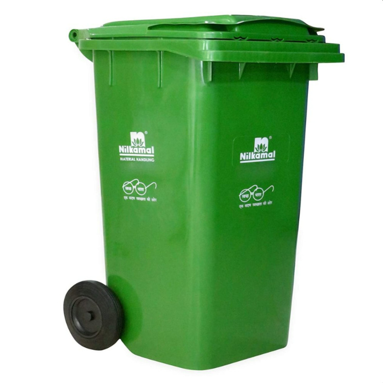 Nilkamal Pvc Green Dustbin | 120 Ltr - Application: Dry & Wet Waste Garbage