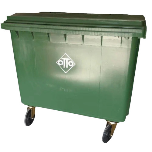 660 Ltr Hdpe Otto Wheeled Green Dustbin - Size: Different Available