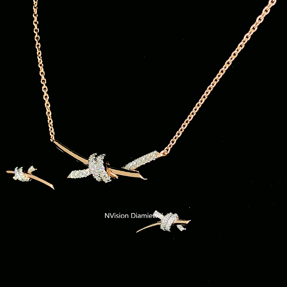 Urban Edge Barbed Wire Natural Diamond Necklace & Earring Set