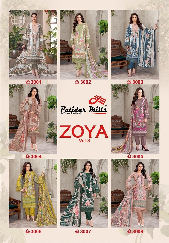 Patidar Zoya Vol-3  Dress Material